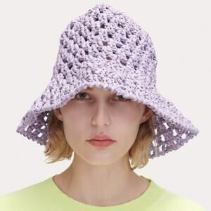 Rachel Comey Capua Hat Woven Purple Raffia
